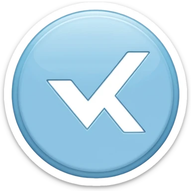 Genera esto que está entre comillas "✓" y alrededor ponle un círculo y rellena adentro del circulo de color celete sticker