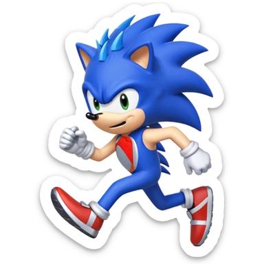 Sonic the Hedgehog classic blue spiky character running sticker
