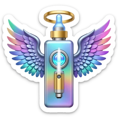 vape with wings and halo sticker