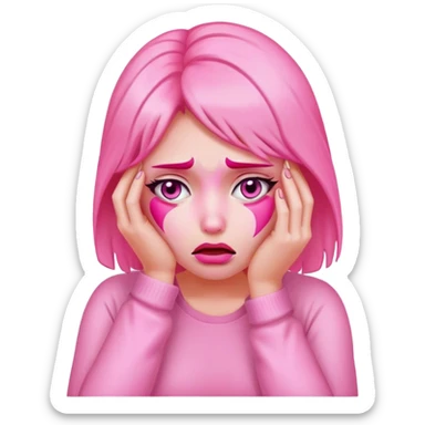 woman pink facepalm sticker