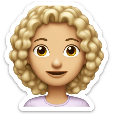 Mujer blanca de pelo lacio carmelita largo  sticker