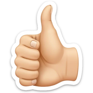 Thumbs up with missing thumb sticker