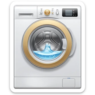 create an icon for white washing machine with big water drop in front sticker