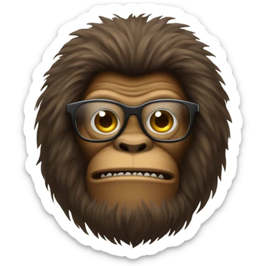 Sasquatch wearing glasses sticker