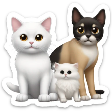 white cat next to sable spitz and black petit brabancon sticker