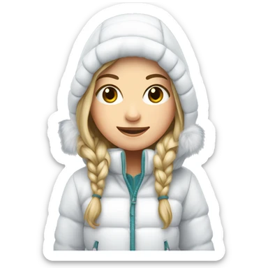 White girl in snow jacket and snow boots sticker