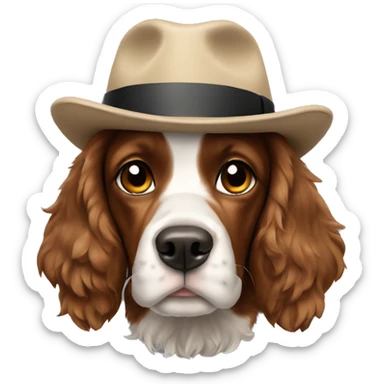 spaniel wearing a hat sticker