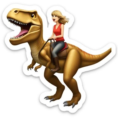 Taylor swift riding a trex sticker