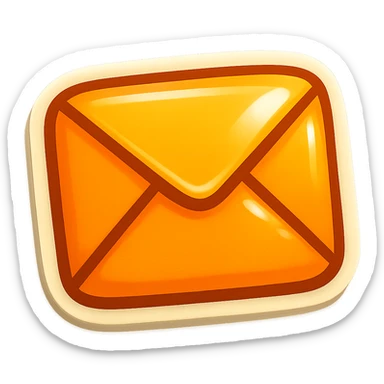 cartoon style sticker of a single envelope symbol, simple and clear, no text sticker