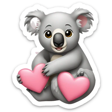 koala con corazones sticker