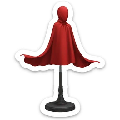 faceless mannequin flying red cape without hood sticker
