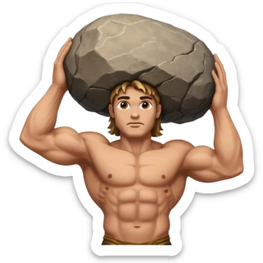 Atlas the greek god with a big rock  sticker