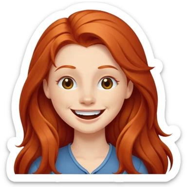 Excited long haired redhead winking sticker