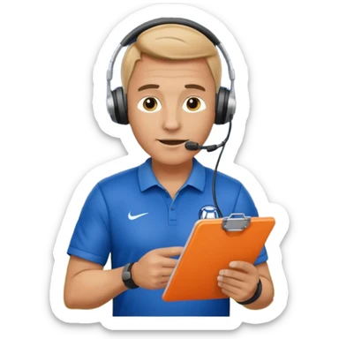 Soccer coach giving instructions on field, stadium lights, cinematic, realistic ⚽📋 sticker