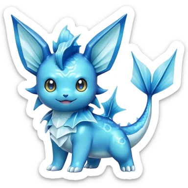 Kawaii Vaporeon water type Pokémon full body sticker
