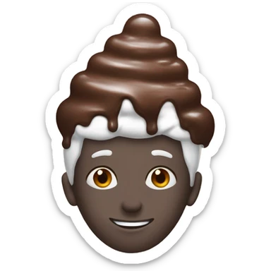 Chocolate ice cream on someone’s head  sticker