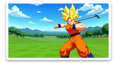 Photo of a Son goku in golf 4, dragon ball style sticker