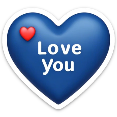 Dark Blue heart either the words I Love You Ryan sticker