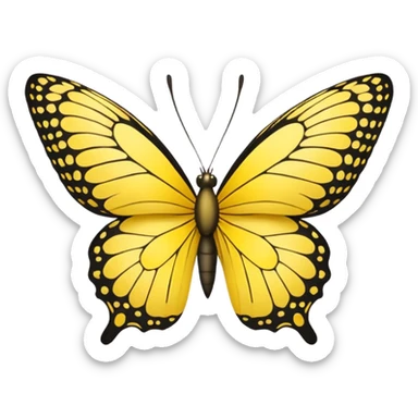 Yellow butterfly small sticker