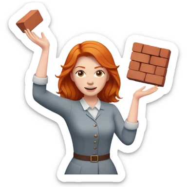 Ginger woman throwing a brick sticker
