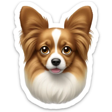 papillon dog with light hair and smaller ears sticker
