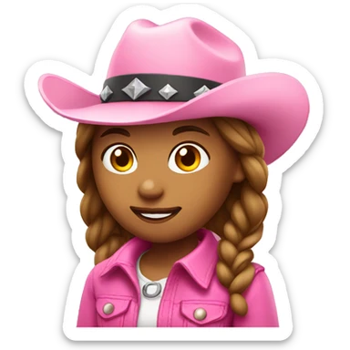 Cowgirl wearing pink hat sticker