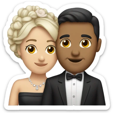 Dos novios morenos besandose sticker