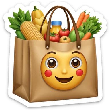 groceries in a bag sticker