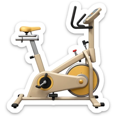 Beige spinning gym machine sticker