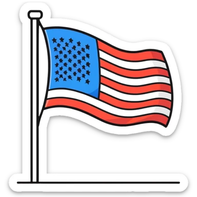 Pop art American flag sticker