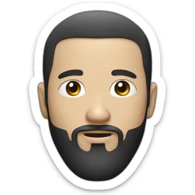 white man with short black fringe and goatee sticker