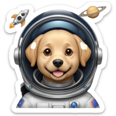 labrador in space sticker