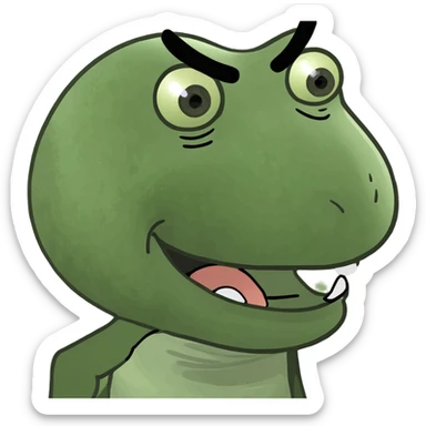 brain shaped like a pizza with tomato sauce and basil leaves, goofy expression, humorous Italian brainrot meme sticker