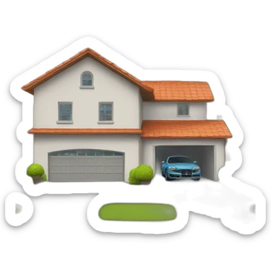 two house connected with a tunnel plus a garage sticker