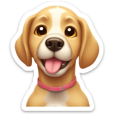 Super cute dog tired and sweating under hot sun sticker