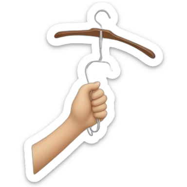 hand holding an hanger sticker