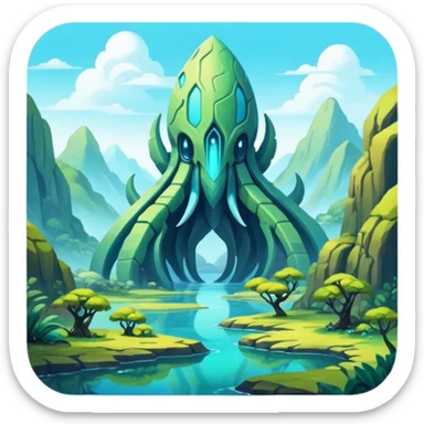  Epic painted artistic abstract complex detailed aesthetic-Fakémon-creature-scenery sticker