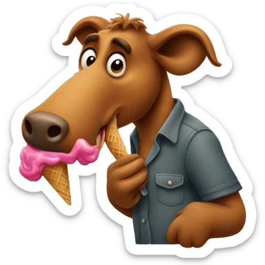 Alf licking an ice cream cone  sticker