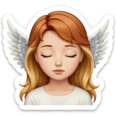 Sleepy angel with auburn hair the blonde balayage sticker