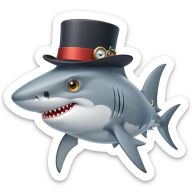 Shark who like social statsus sticker