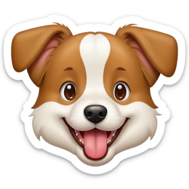 happy dog with tongue out and tail wagging sticker