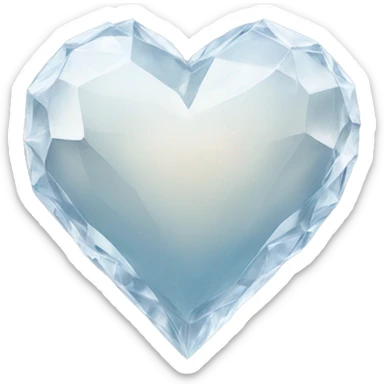 White crystal heart sticker