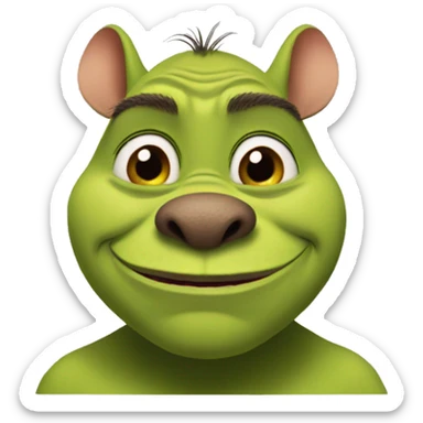 shrek mixed with an ugly rat sticker
