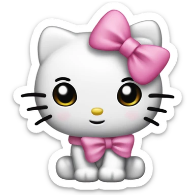 hello kitty with pink bow sticker