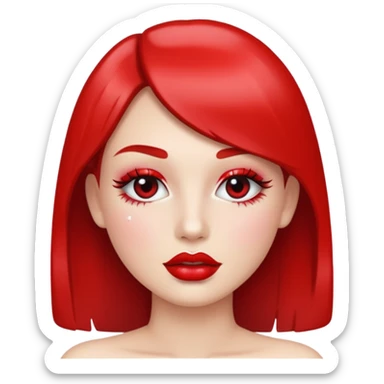 red glitter lipstick sticker