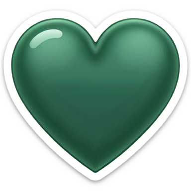 Black and dark green heart sticker