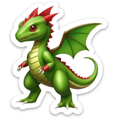 Flygon-Larvitar-Fraxure-hybrid-creature, (full body) sticker