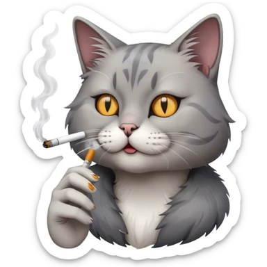 Cat smoking a cigarette sticker