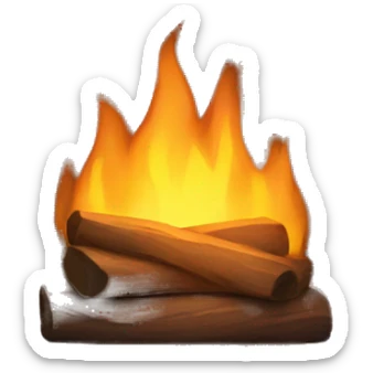 cozy brown fireplace sticker