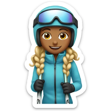 Girl skiing  sticker